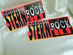 2 Vtg 90s Howard Stern Rock Radio Promo Bumper Stickers The Rock 98.9 unused